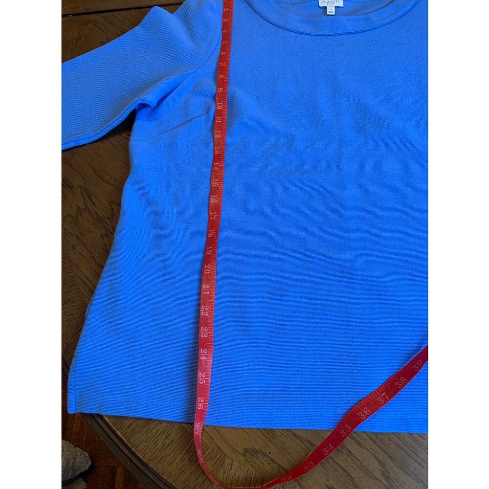 Talbots Womens Top 3/4 Sleeve Blue Stretch Round Neck Size 2X - Picture 8 of 9